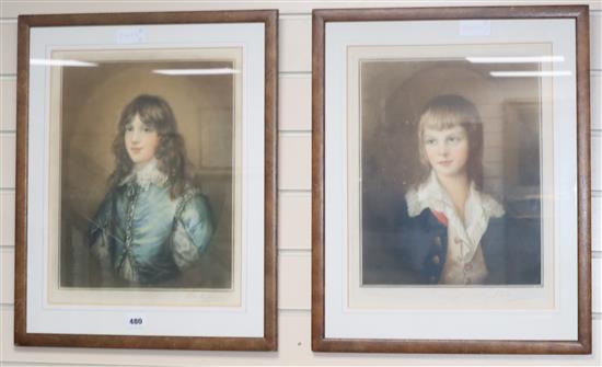 Elizabeth Milnor, after Gainsborough, coloured mezzotint HRH The Duke of Sussex, also of Lord Archibald Hamilton,